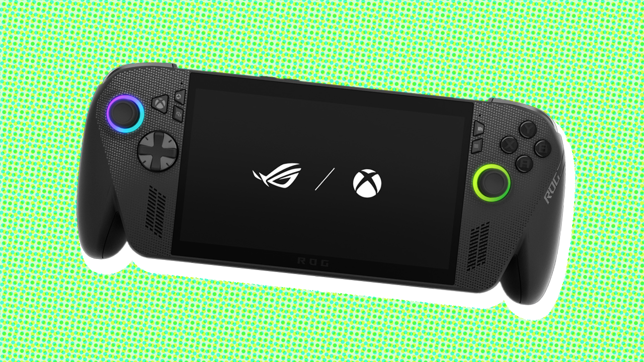 The ROG Xbox Ally X on a stylised green background The ROG Xbox Ally X on a stylised green background