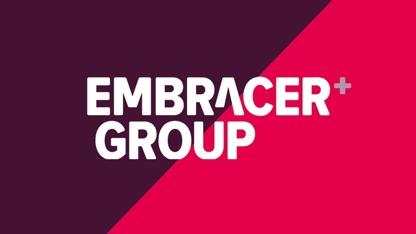 Red-pink logo for the Embracer Group.