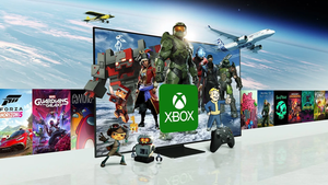 Xbox Game Pass artwork featuring a range of notable characters including Master Chief
