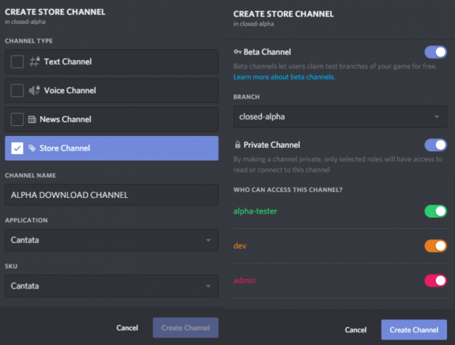 Delivering a Closed Alpha Build to a Store Channel on Discord