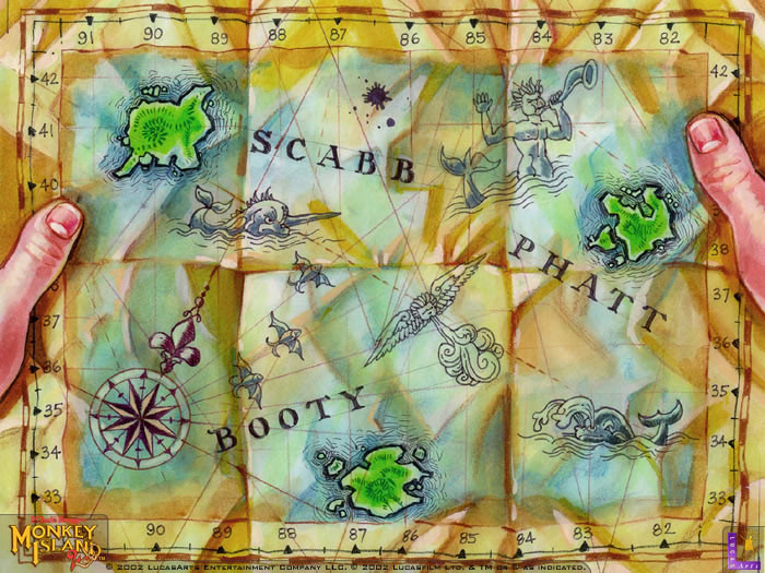 Map of Scabb, Phatt and Booty islands.