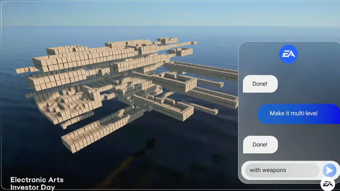 玩家利用AI创建的纸箱城堡场景