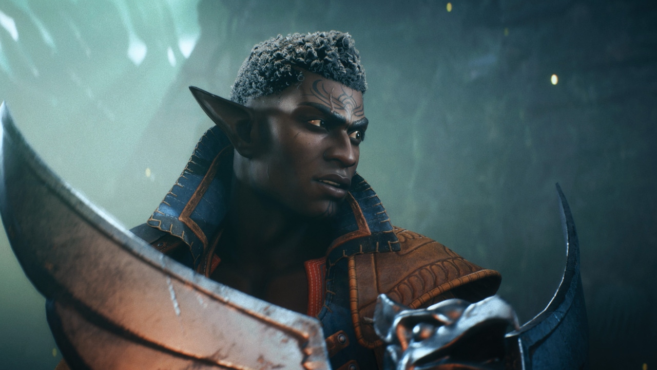 Davrin, a Black elf from Dragon Age: The Veilguard. Davrin, a Black elf from Dragon Age: The Veilguard.
