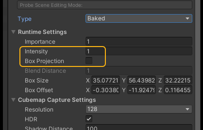 reflection probe settings
