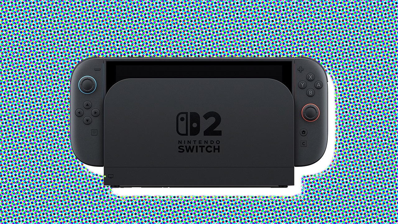 The Nintendo Switch 2 on a red background The Nintendo Switch 2 on a red background