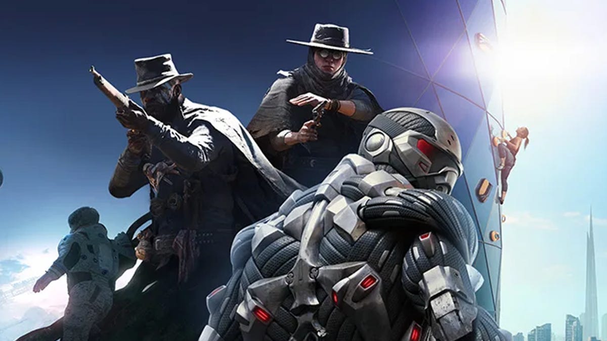 Crysis 游戏截图,显示未来科技风格的场景