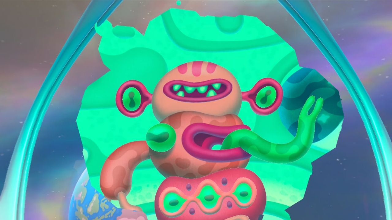 A funky green plant character A funky green plant character