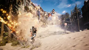 A players attempt to evade a missile firing Rocketeer in Arc Raiders A players attempt to evade a missile firing Rocketeer in Arc Raiders