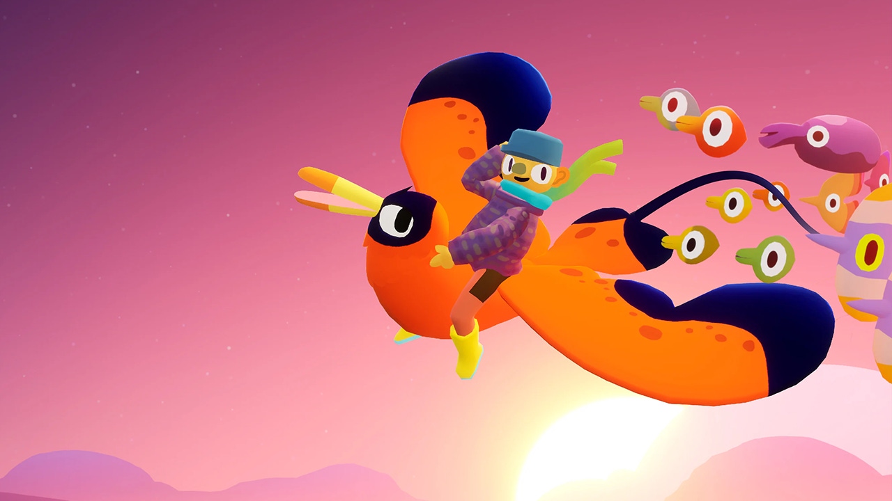 A player riding with their flock in Flock A player riding with their flock in Flock