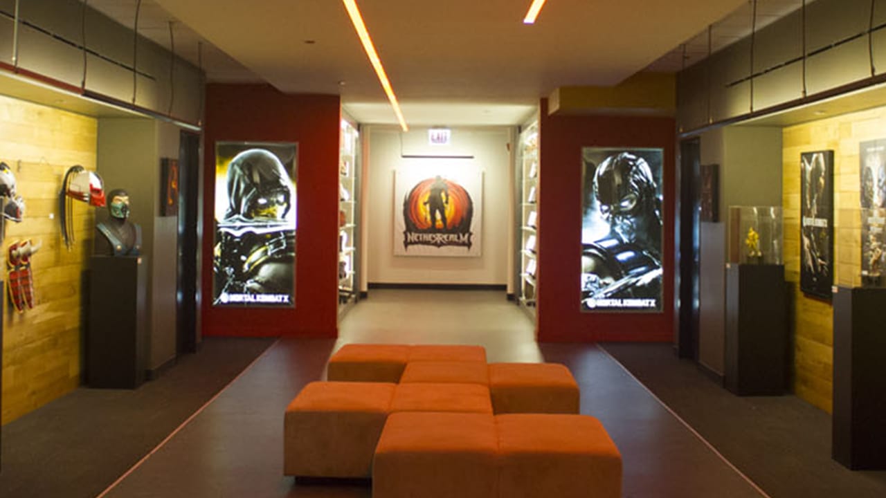 Entertainment A photograph of the NetherRealm studios office featuring Mortal Kombat memorabilia Entertainment A photograph of the NetherRealm studios office featuring Mortal Kombat memorabilia