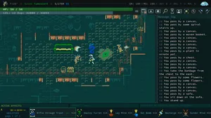 A screenshot of Caves of Qud: Disaspora. I have no idea what's happening. A screenshot of Caves of Qud: Disaspora. I have no idea what's happening.
