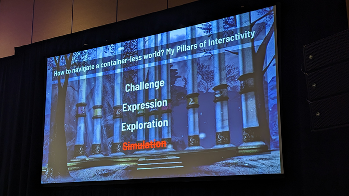 A slide showing the pillars of interactivity
