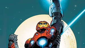 Tony Stark in the cover for Ultimate Iron  Man #1.