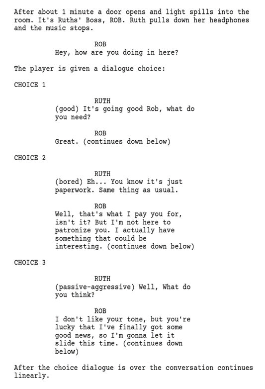 Interactive Movie Scripts Featured Blog | Iterative narrative design for video games - an indie ...