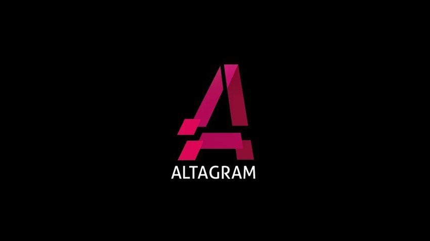 The Altagram logo on a black background