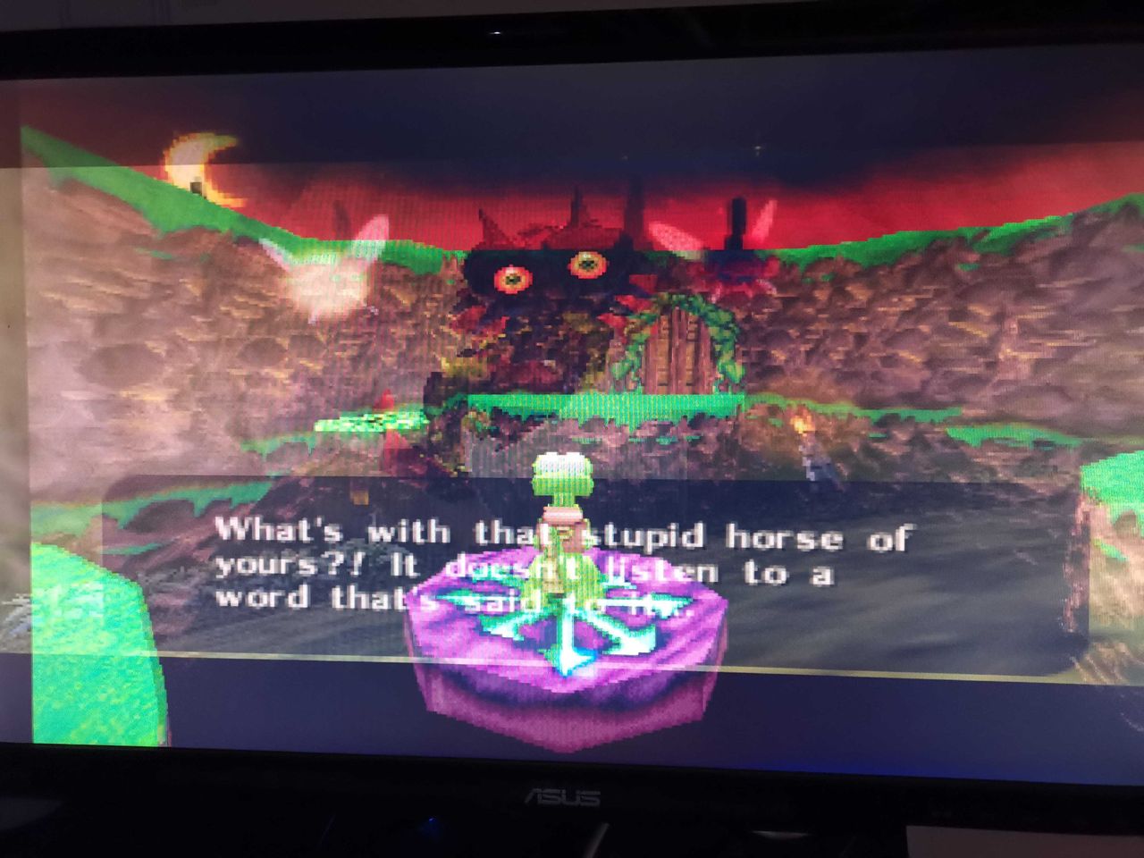 altered screenshot showing dialogue about a troubled horse altered screenshot showing dialogue about a troubled horse