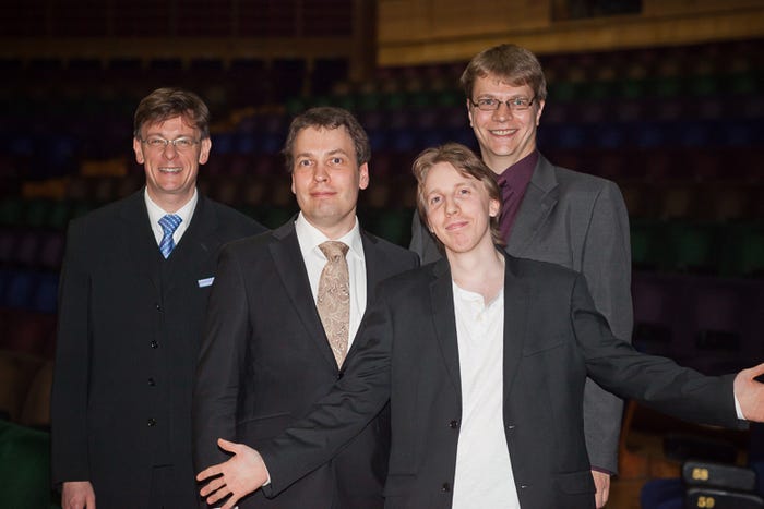 Conductor Eckehard Stier, Arrangers Jonne Valtonen & Roger Wanamo, and Audun Sorlie