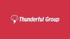 The Thunderful Group logo on a red background