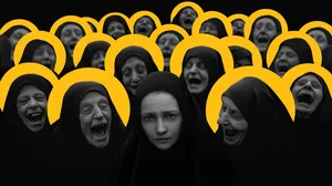 The protagonist of Indika is surrounded by laughing nuns The protagonist of Indika is surrounded by laughing nuns