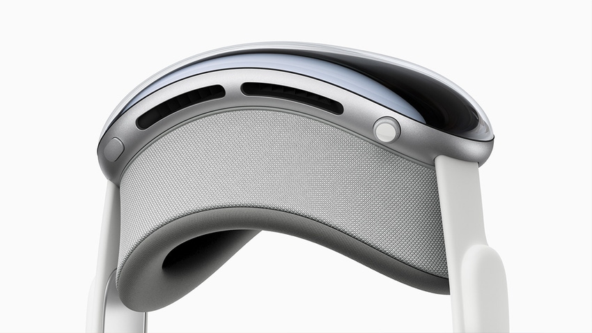 The Apple Vision Pro headset on a white background