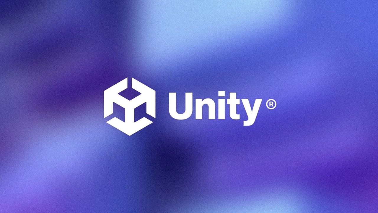 The Unity logo on a stylised blue background The Unity logo on a stylised blue background