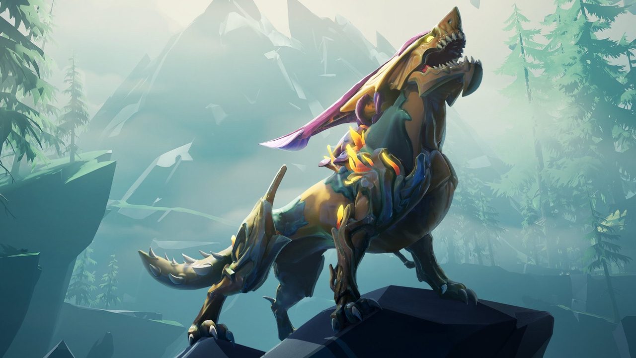 A monster from Dauntless roars at the sky. A monster from Dauntless roars at the sky.