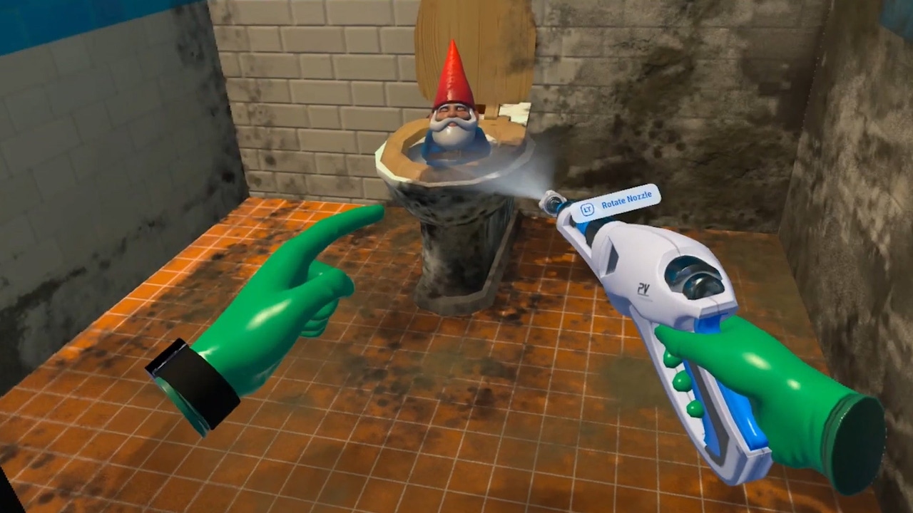 Screenshot from Powerwash Simulator's VR port. Screenshot from Powerwash Simulator's VR port.
