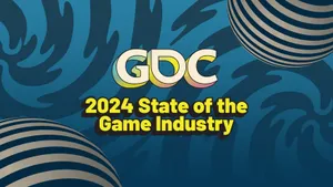 GDC 2024 state of the game industry logo on blue branding