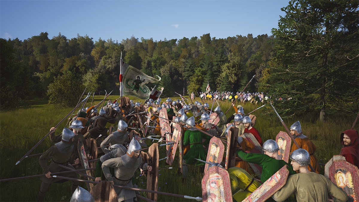 A melee battle unfolds in Manor Lords A melee battle unfolds in Manor Lords