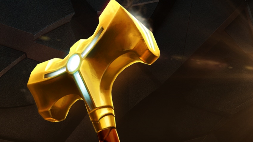 A stylized image of a hammer
