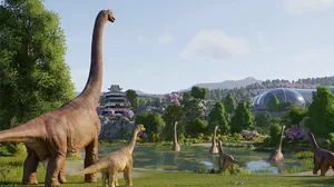 A big scaly tall boy (dinosaur) in a version of Jurassic Park A big scaly tall boy (dinosaur) in a version of Jurassic Park