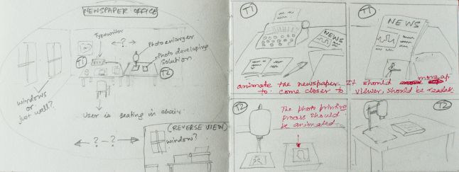 Storyboard that eventually influenced design of prototype 1 – scenario 1