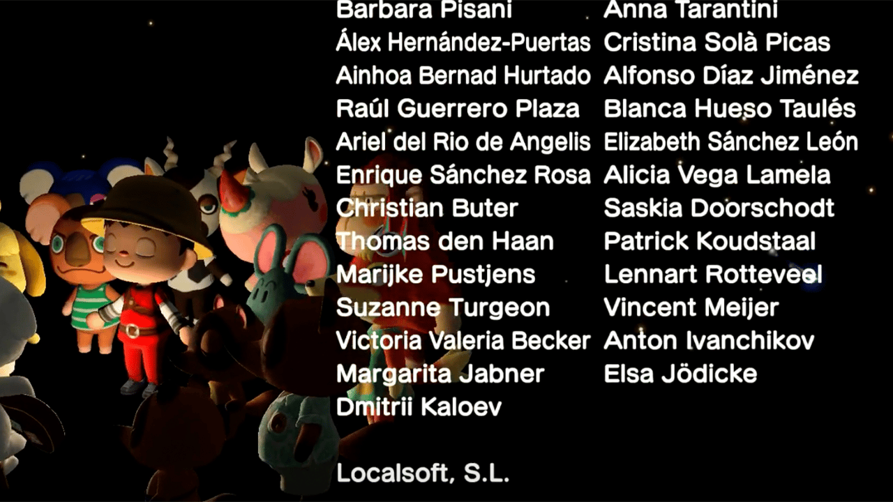 Localsoft credited as a standalone entity in the credits for Animal Crossing: New Horizons Localsoft credited as a standalone entity in the credits for Animal Crossing: New Horizons