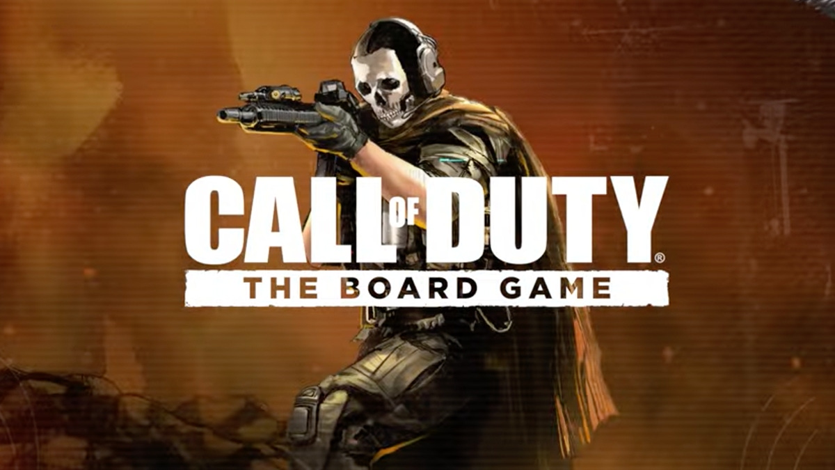 The logo for Call of Duty: The Board Game overlaid on a stylised image of a solider The logo for Call of Duty: The Board Game overlaid on a stylised image of a solider