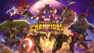 Splash screen for Marvel: Contest of Champions.
