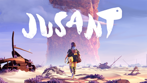 Key artwork for Jusant featuring the game's protagonist decked out in climbing gear
