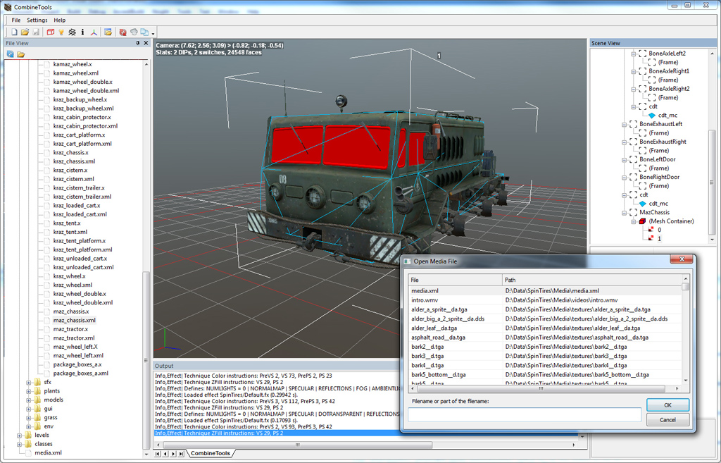 Rendering and simulation in offroad driving game