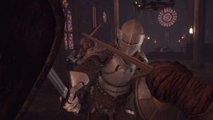 A knight in a screenshot from the 2020 game Swordsman VR.