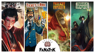 Asmodee’s titles including “Legend of the Five Rings,” “Twilight Imperium,” “Arkham Horror” and “Ticket to Ride."