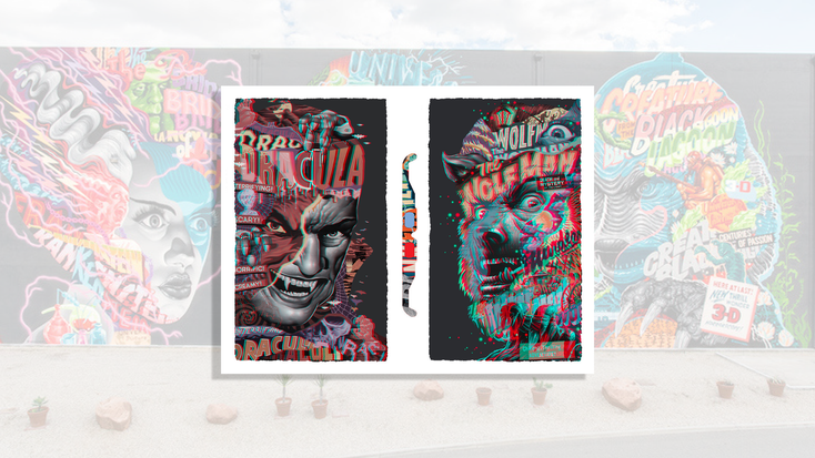 Posters and 3D glasses designed by Tristan Eaton. Posters and 3D glasses designed by Tristan Eaton.