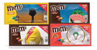 M&M album artwork from Kacey Musgraves, H.E.R., Rosalía and David Bowie. 