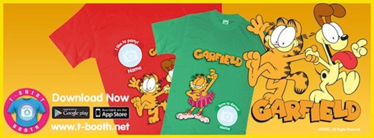 Garfield Joins ‘T-Shirt Booth’ Charity App