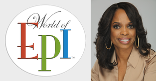 Dr. Lisa Williams, founder, World of EPI alongside the World of EPI logo
