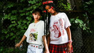 Models wearing T-shirts from the “Maid Sama!” collection.
