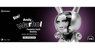 A promotional image for the Elvis-inspired Dunny Sculpture 