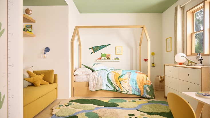 Dinosaur-themed West Elm x National Geographic room. Dinosaur-themed West Elm x National Geographic room.