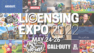 Promotional image for Licensing Expo, featuring Motul, "CoComelon," NFLPA and more.