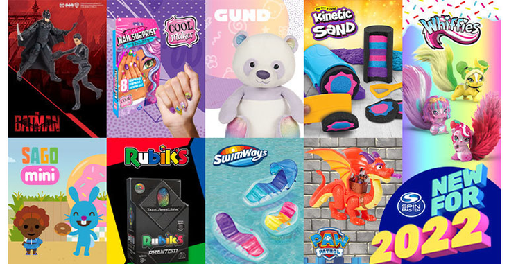 Some of the Spin Master toys coming in 2022 including "The Batman," Kinetic Sand and Gund products
