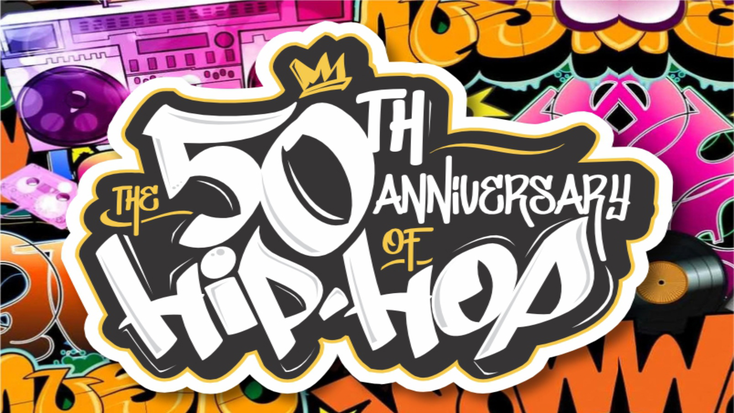 Promotional image for the 50th Anniversary of Hip-Hop licensing program.