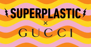 A promotional image for the Superplastic x Gucci collection
